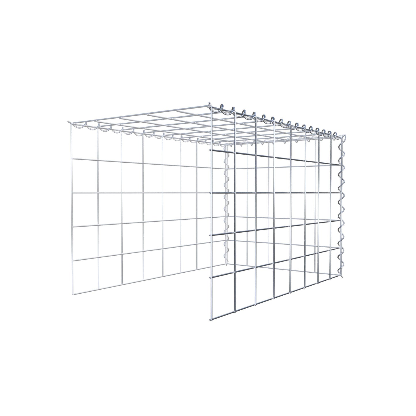 Mounted gabion type 4 80 cm x 50 cm x 50 cm (L x H x D), mesh size 10 cm x 10 cm, spiral