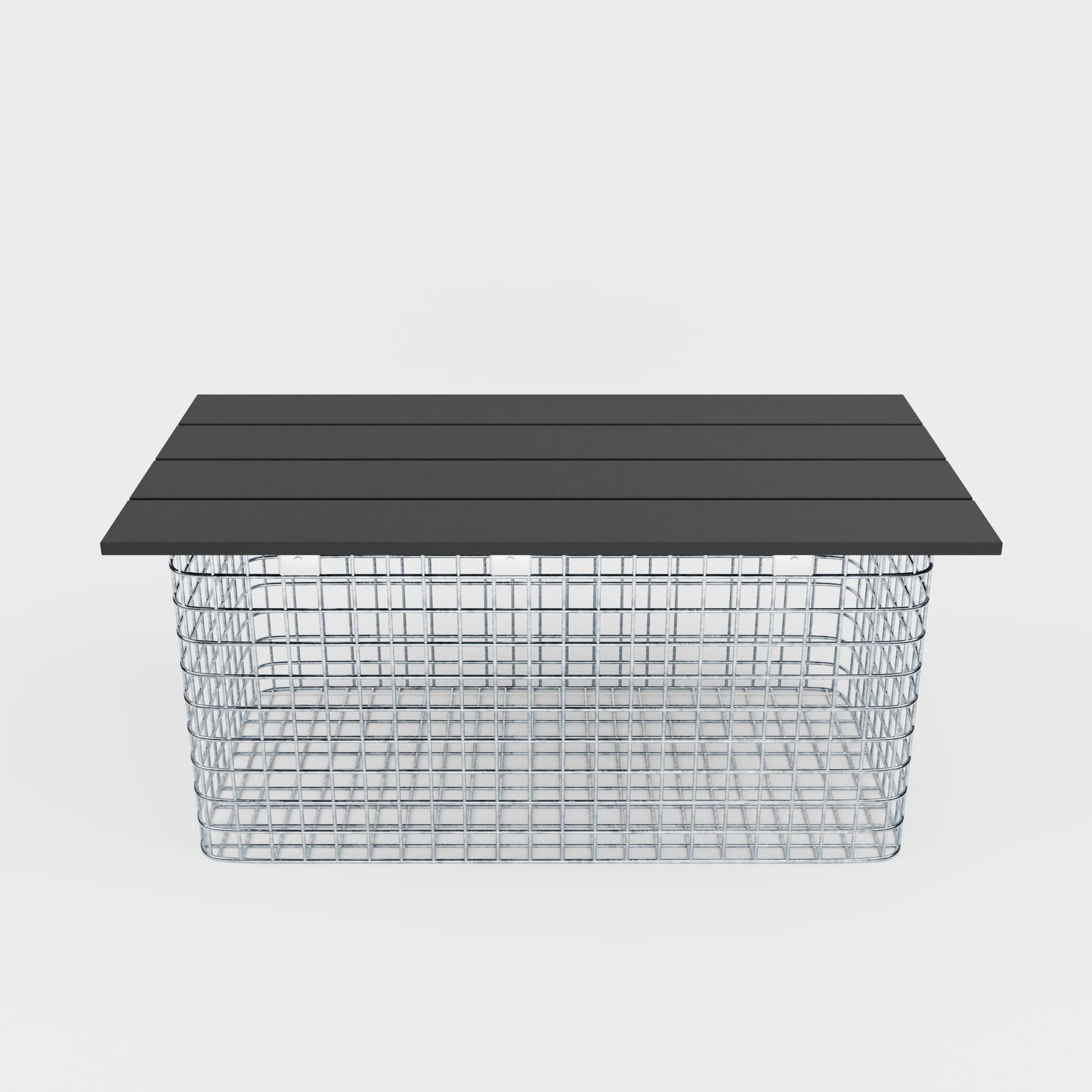 Trädgårdsbänk 102 x 50 x 52 cm MW 5 x 5 cm varmförzinkad, med återvunnen toppskiva i antracit