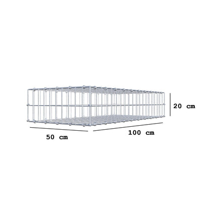 Gabion 100 cm x 20 cm x 50 cm (L x H x D), mesh size 5 x 10 cm, spiral ring