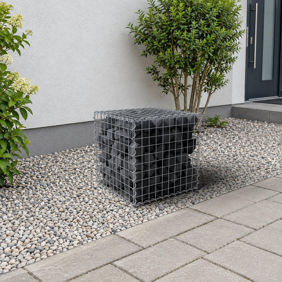 Gabion 50 cm x 50 cm x 50 cm (L x H x D), maskestørrelse 5 cm x 5 cm, spiral