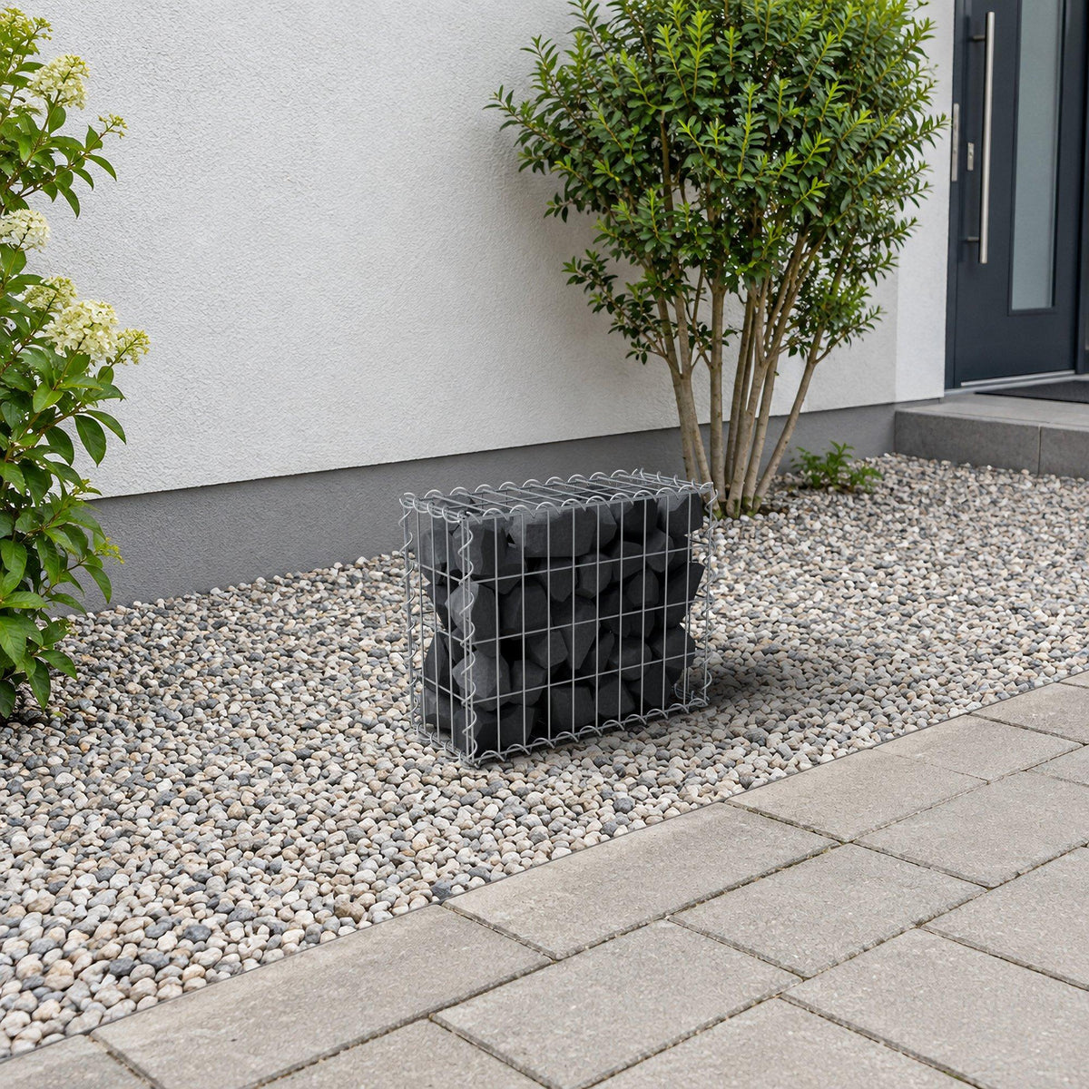 Gabião 50 cm x 40 cm x 20 cm (C x A x P), malhagem 5 cm x 10 cm, espiral