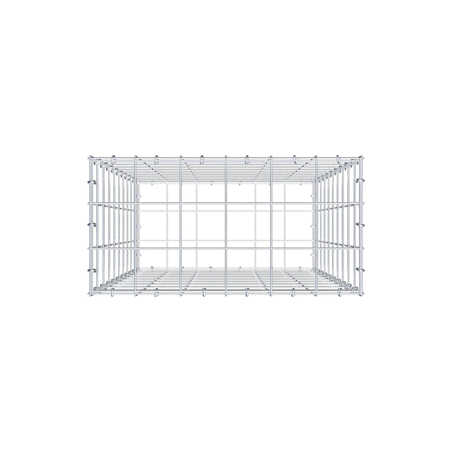 Gabion 100 cm x 60 cm x 30 cm (L x H x D), mesh size 10 cm x 10 cm, C-ring
