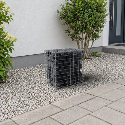Gabion 50 cm x 50 cm x 30 cm (L x H x D), maskestørrelse 5 cm x 5 cm, spiral