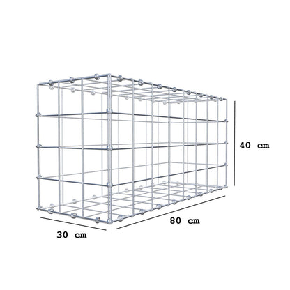 Gabion 80 cm x 40 cm x 30 cm (L x H x D), mesh size 10 x 10 cm, spiral ring