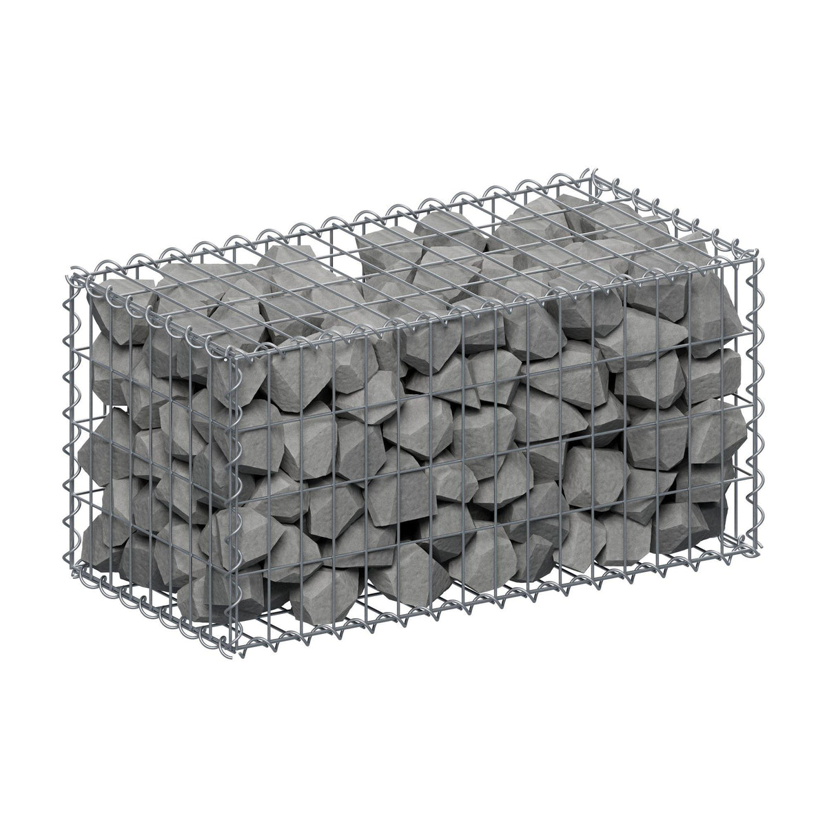 Gabion 80 cm x 40 cm x 40 cm (L x H x D), mesh size 5 cm x 10 cm, spiral