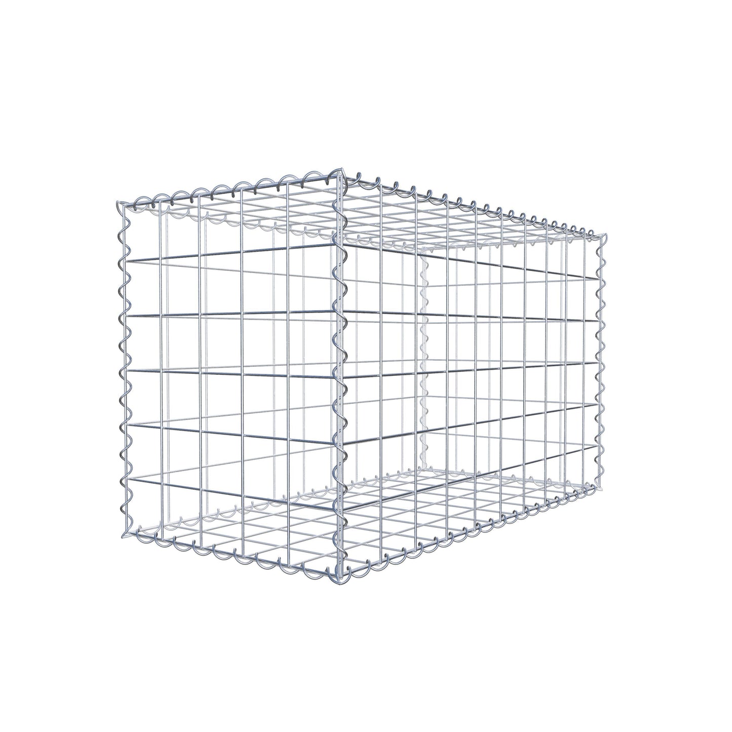 Gabião 100 cm x 60 cm x 50 cm (C x A x P), malhagem 10 cm x 10 cm, espiral