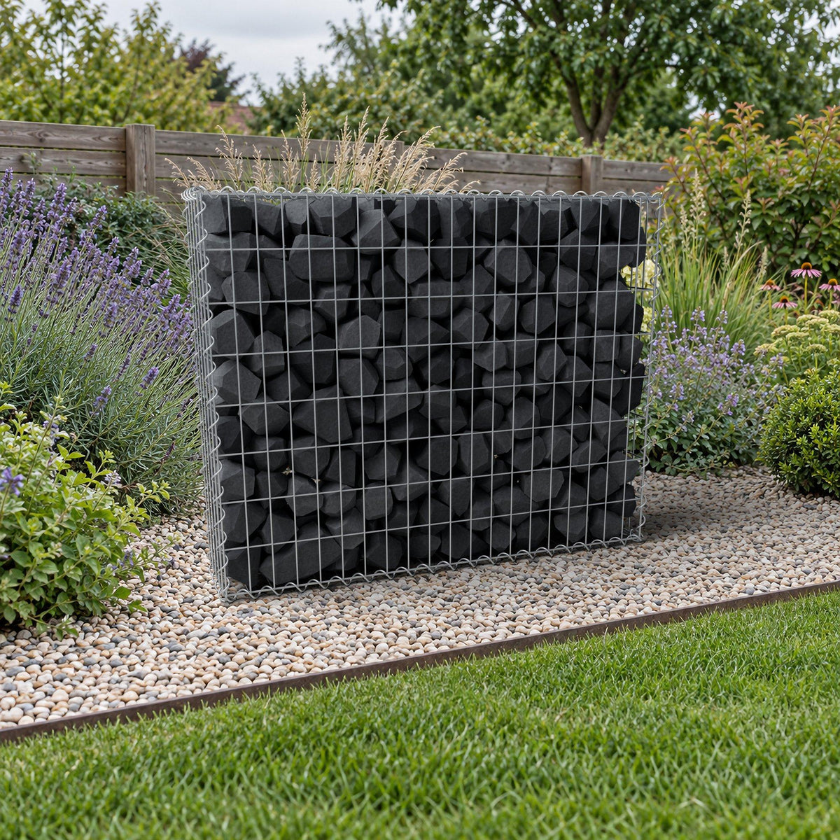 Gabion 100 cm x 80 cm x 20 cm (L x H x D), maskestørrelse 5 cm x 10 cm, spiral