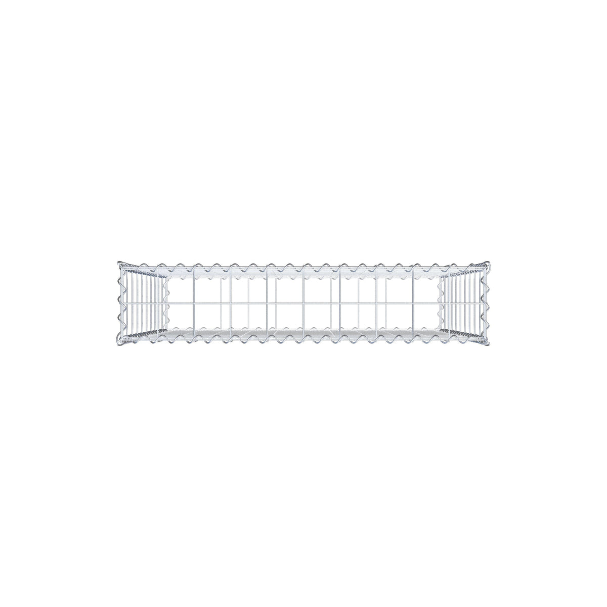 Gabion 100 cm x 100 cm x 20 cm (L x H x D), mesh size 10 cm x 10 cm, spiral