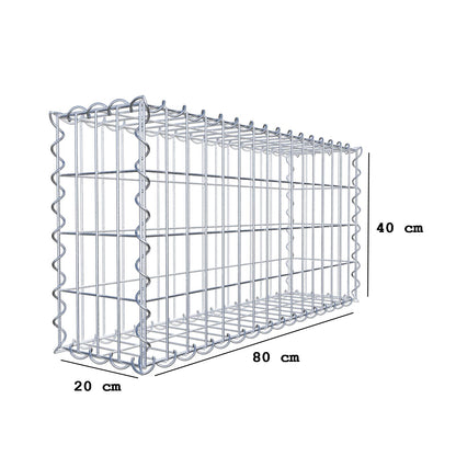 Gabion 80 cm x 40 cm x 20 cm (L x H x D), mesh size 5 cm x 10 cm, spiral