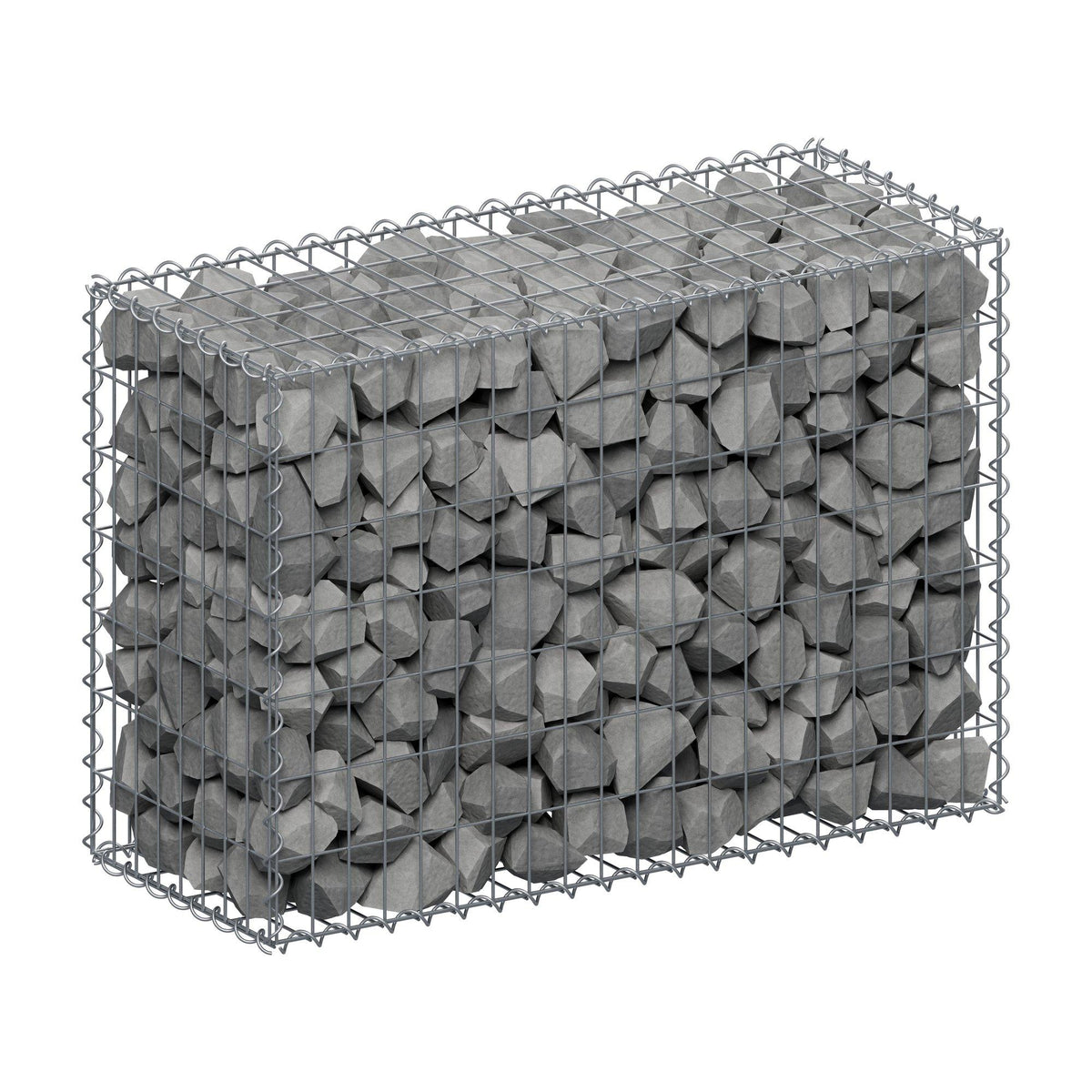 Gabion 100 cm x 70 cm x 40 cm (L x H x D), maskestørrelse 5 cm x 10 cm, spiral