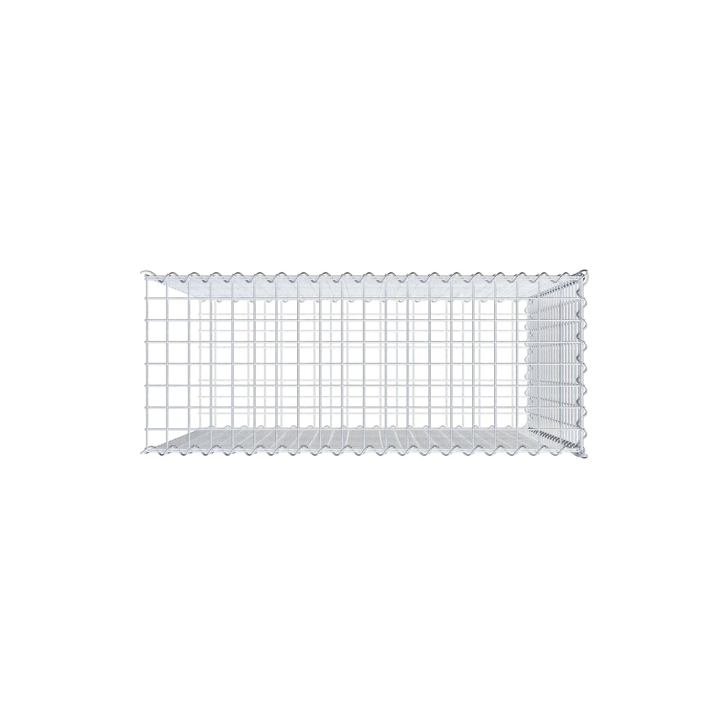 Gabion rapporté type 2 100 cm x 100 cm x 40 cm (L x H x P), mailles 5 cm x 5 cm, spirale