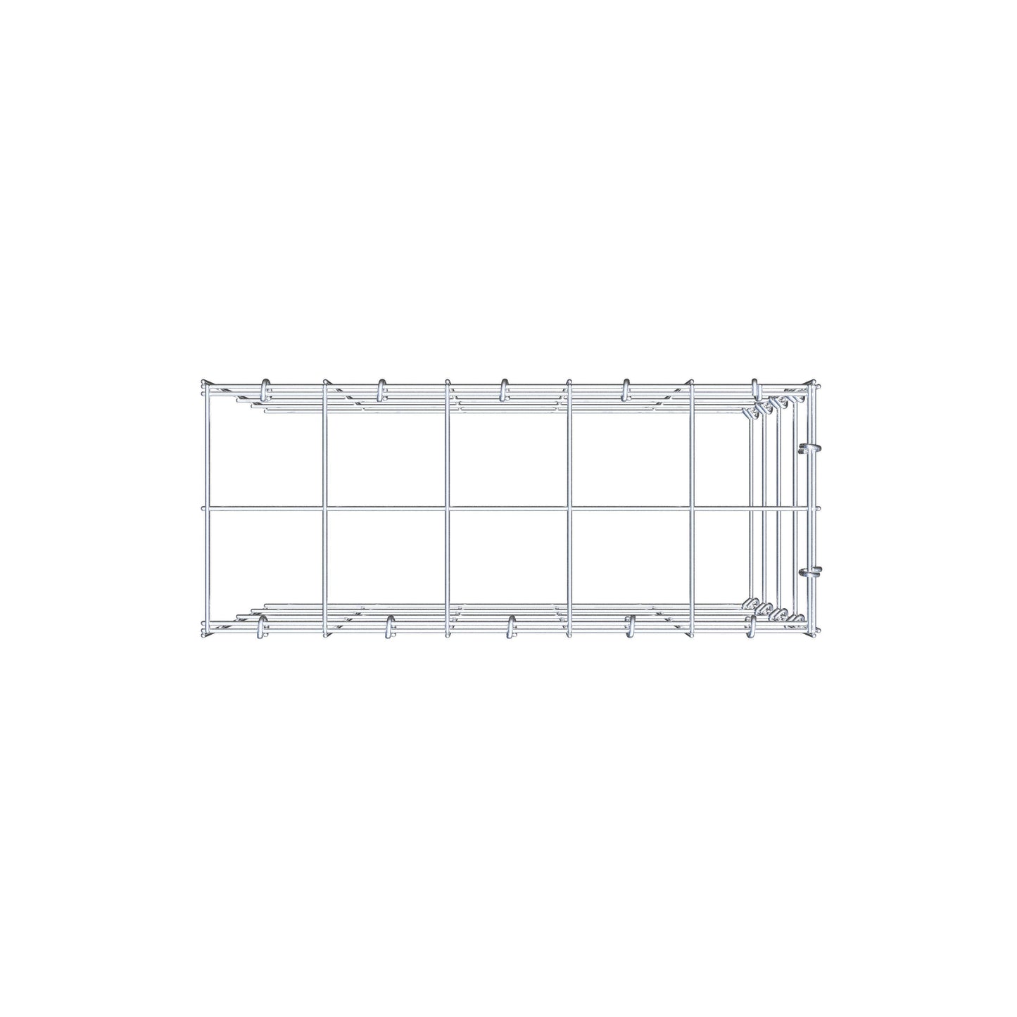 Mounted gabion type 4 50 cm x 40 cm x 20 cm (L x H x D), mesh size 10 cm x 10 cm, C-ring
