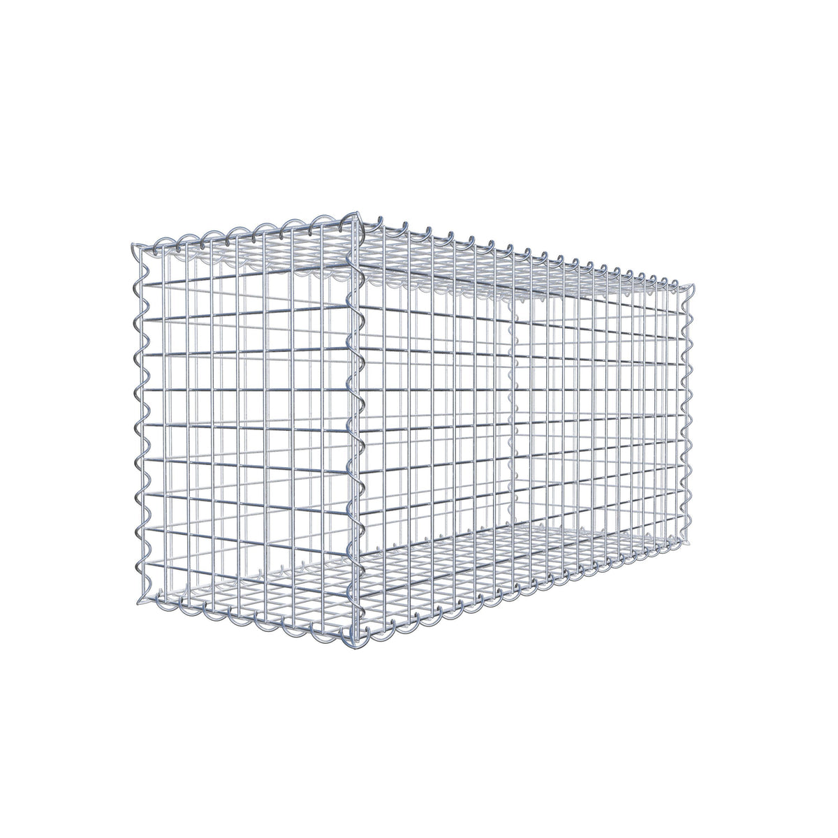 Gabião 100 cm x 50 cm x 40 cm (C x A x P), malhagem 5 cm x 5 cm, espiral