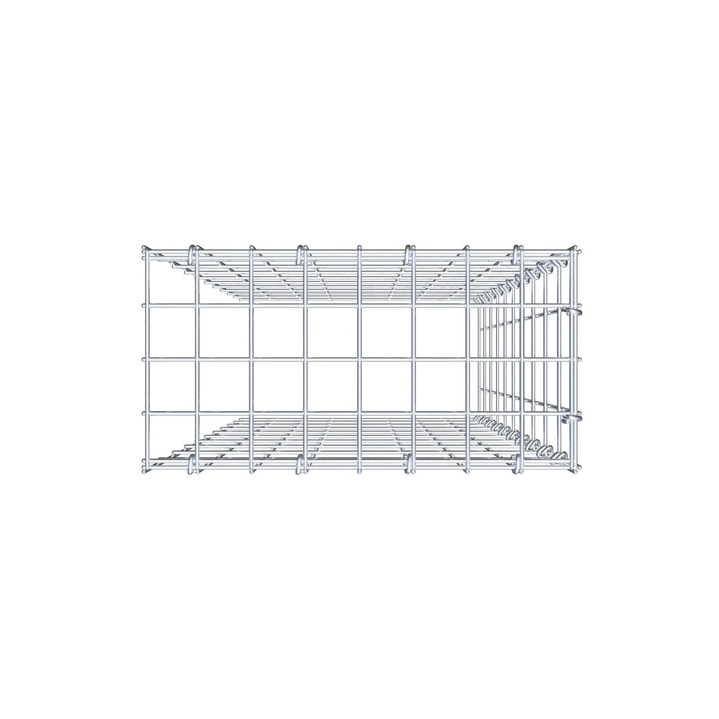 Monteret gabion type 4 100 cm x 40 cm x 20 cm (L x H x D), maskestørrelse 5 cm x 10 cm, C-ring