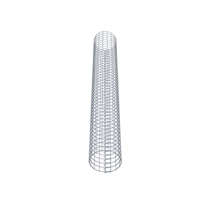 Coluna de gabião redonda, galvanizada a quente, 27 cm de diâmetro, 200 cm de altura, malha 5 cm x 5 cm