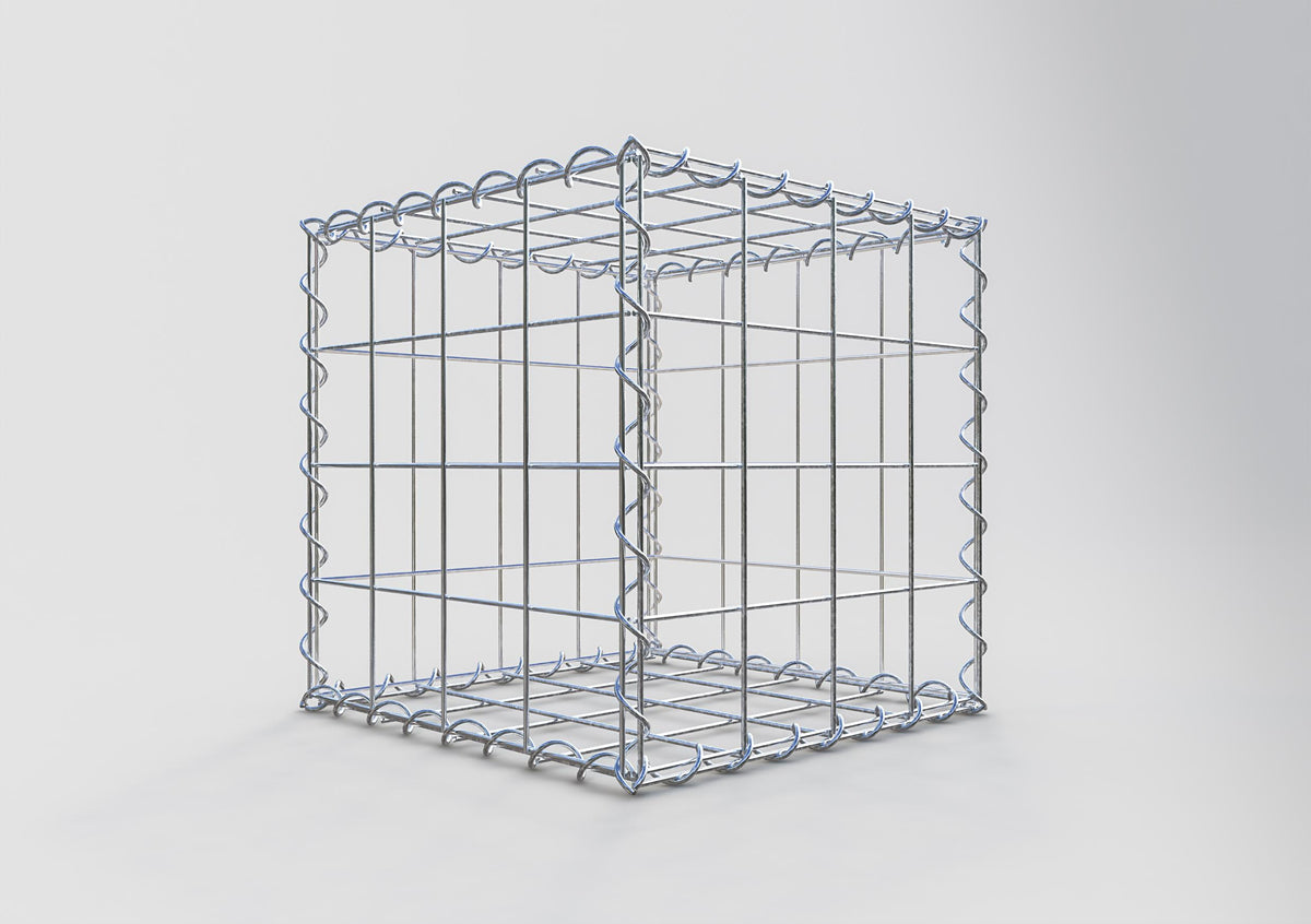 Gabião 40 cm x 40 cm x 40 cm (C x A x P), malhagem 10 cm x 10 cm, espiral