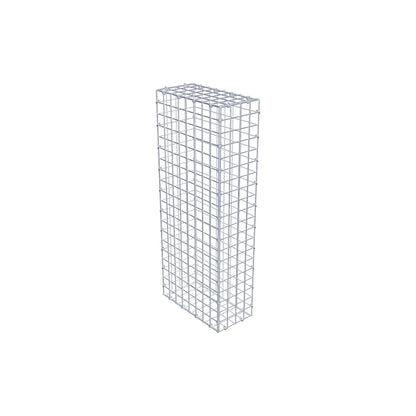 Gavión 100 cm x 40 cm x 20 cm (L x A x P), malla 5 cm x 5 cm, anillo en C