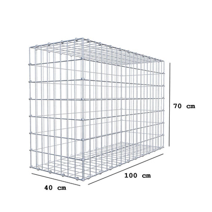 Gabion 100 cm x 70 cm x 40 cm (L x H x D), mesh size 5 x 10 cm, spiral ring