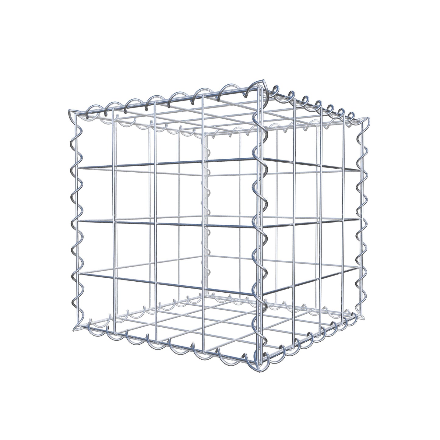 Gabião 40 cm x 40 cm x 40 cm (C x A x P), malhagem 10 cm x 10 cm, espiral