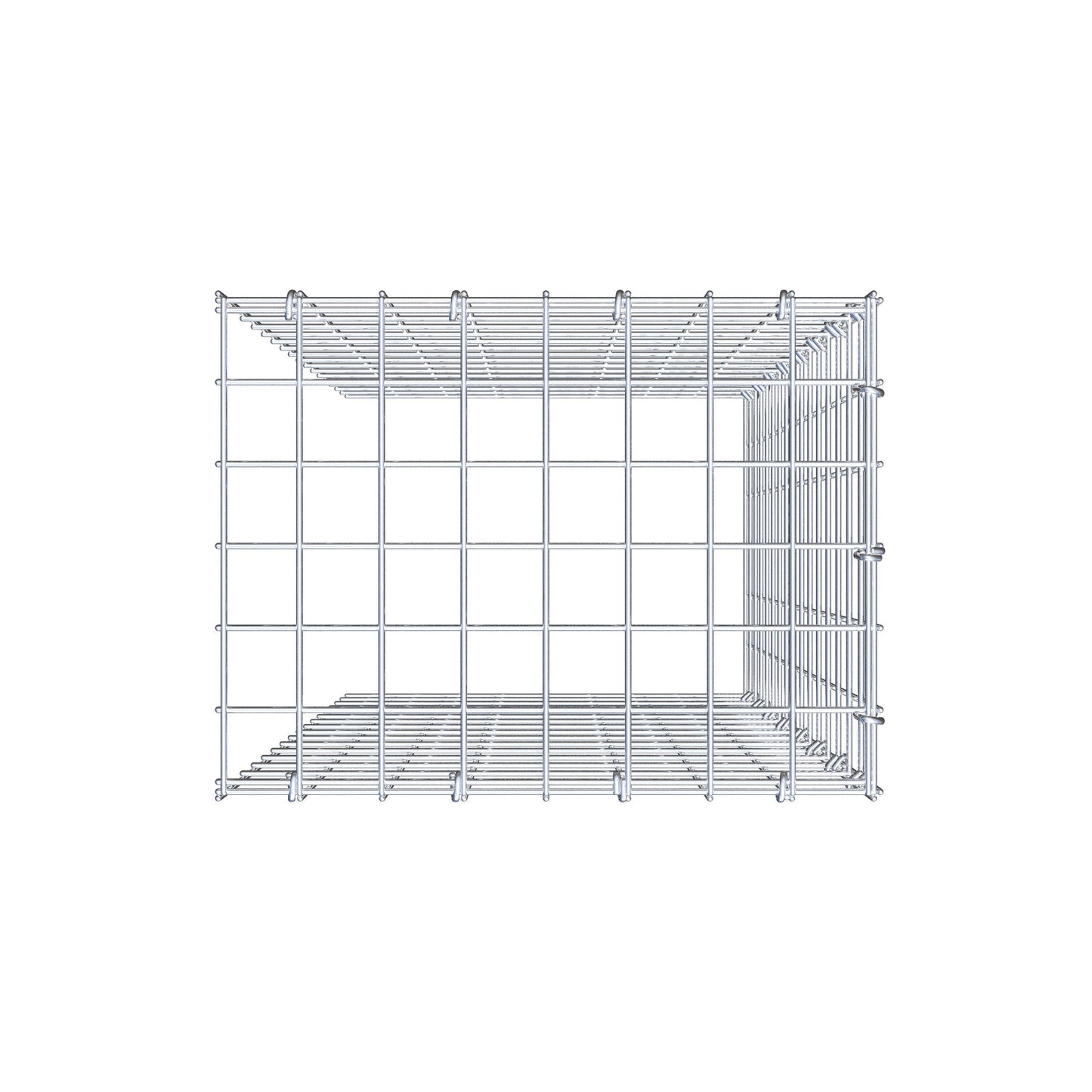 Mounted gabion type 4 80 cm x 40 cm x 30 cm (L x H x D), mesh size 5 cm x 5 cm, C-ring
