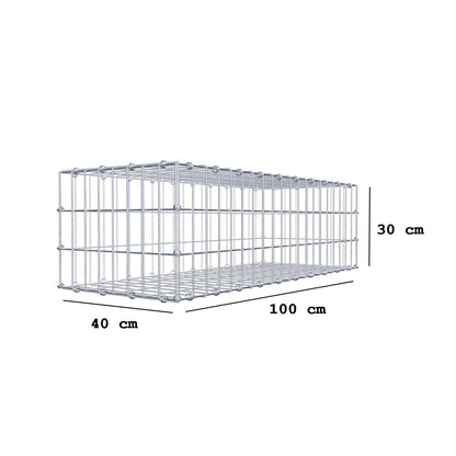 Gabion 100 cm x 30 cm x 40 cm (L x H x D), mesh size 5 x 10 cm, spiral ring