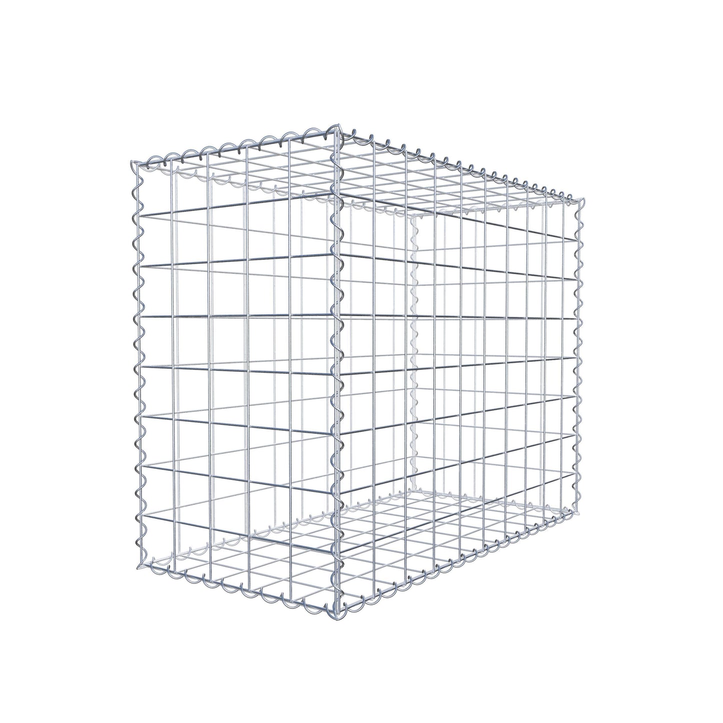 Gabião 100 cm x 80 cm x 50 cm (C x A x P), malhagem 10 cm x 10 cm, espiral