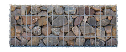 Set of 2 gabions 100 cm x 40 cm x 30 cm (L x H x D), mesh size 5 x 10 cm, spiral