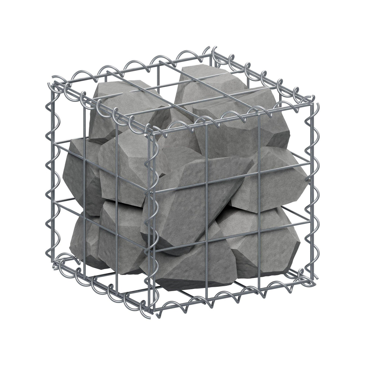 Gabion 30 cm x 30 cm x 30 cm (L x H x D), mesh size 10 cm x 10 cm, spiral