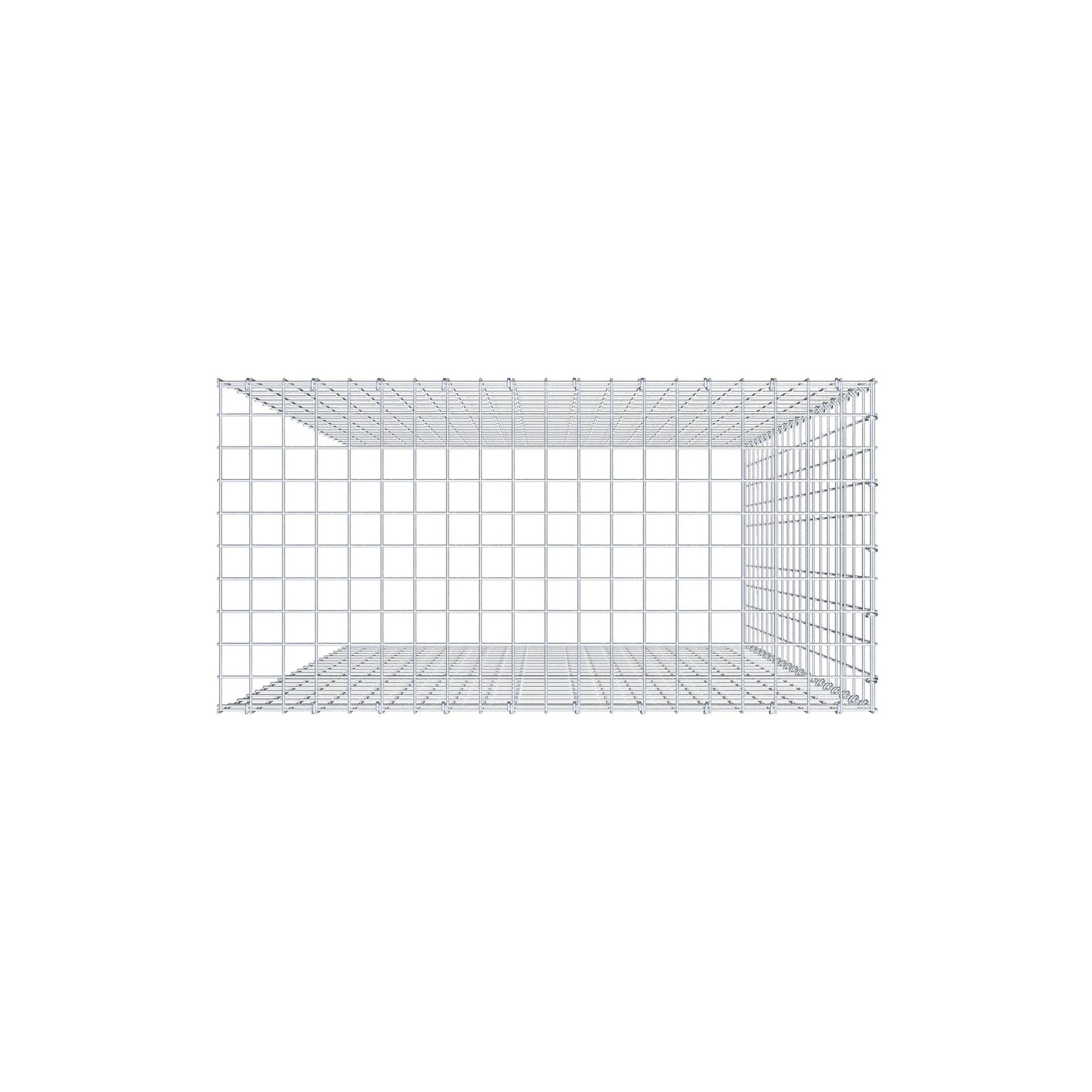 Fourche rapportée type 4 200 cm x 100 cm x 50 cm (L x H x P), mailles 5 cm x 10 cm, anneau en C