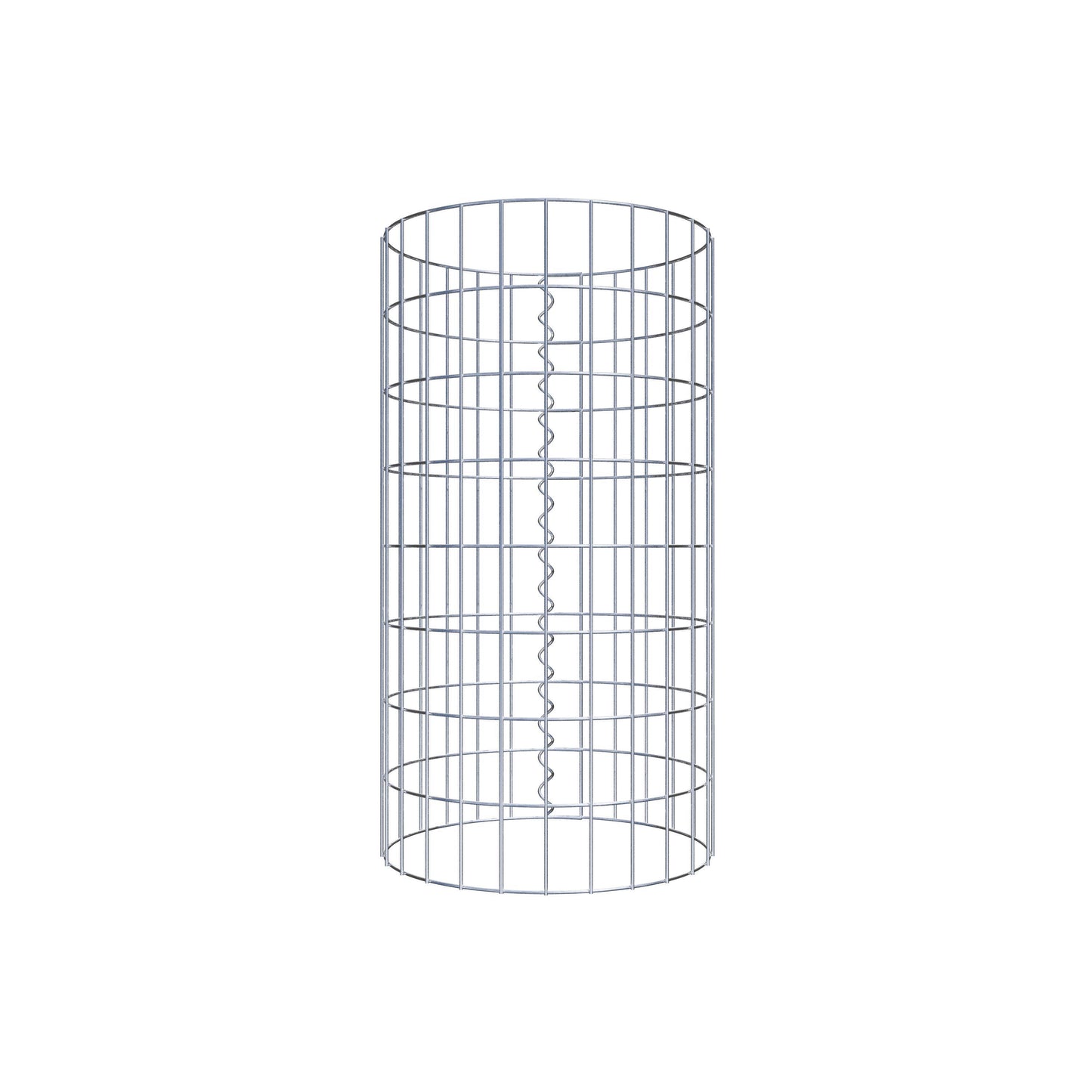 Gabion column around 42 cm diameter, 80 cm height, mesh size 5 cm x 10 cm