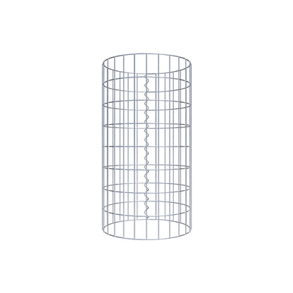 Gabion column around 42 cm diameter, 80 cm height, mesh size 5 cm x 10 cm