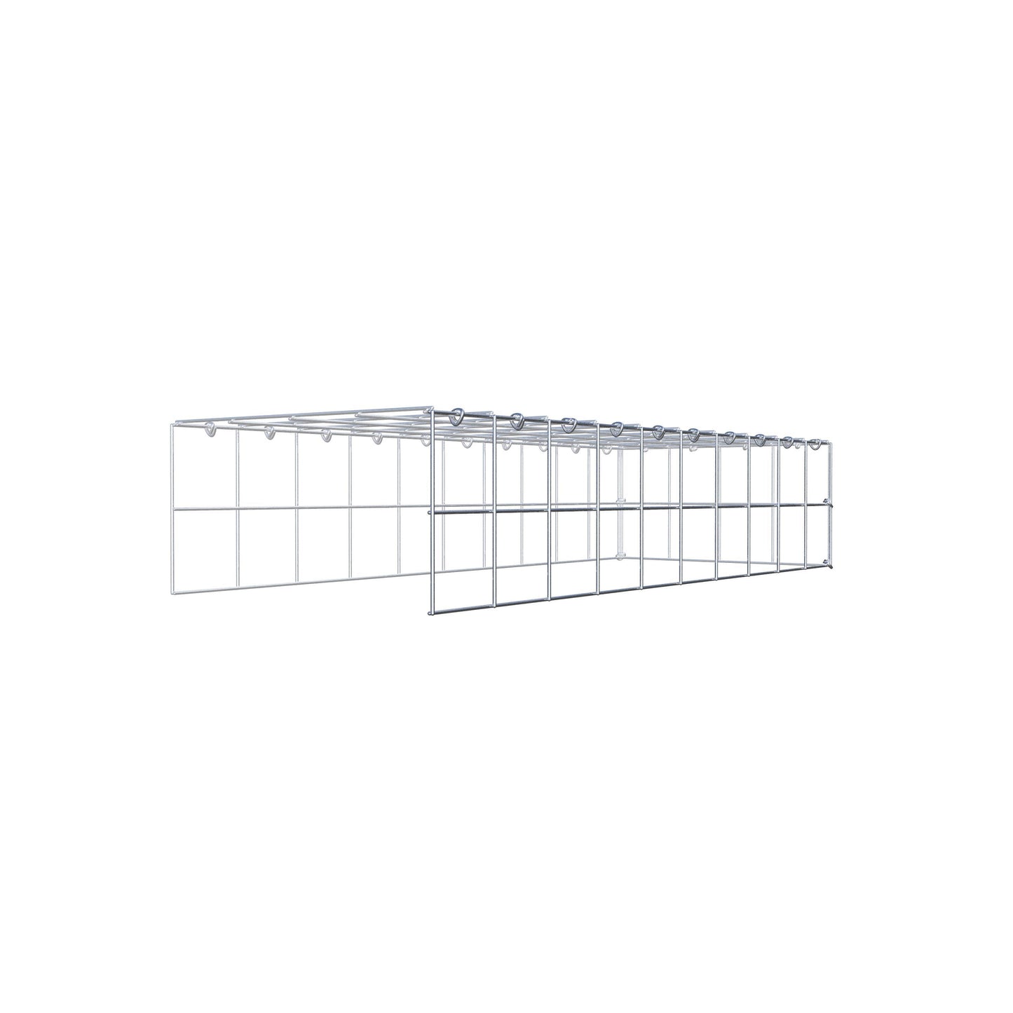 Mounted gabion type 4 100 cm x 20 cm x 40 cm (L x H x D), mesh size 10 cm x 10 cm, C-ring