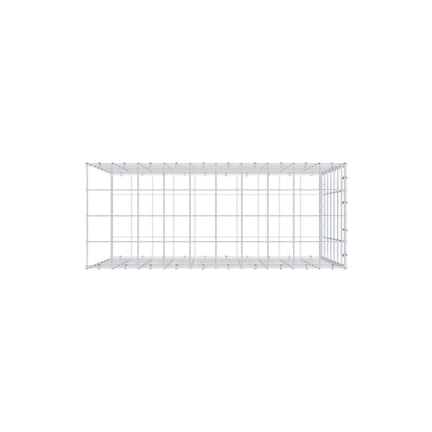 Mounted gabion type 2 100 cm x 70 cm x 40 cm (L x H x D), mesh size 10 cm x 10 cm, C-ring