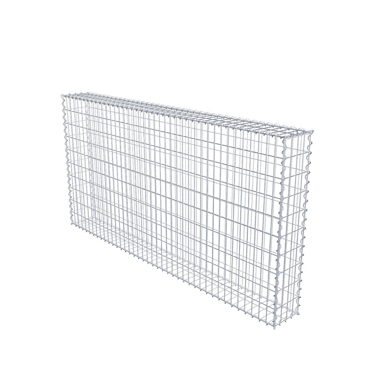 Gabião 200 cm x 100 cm x 20 cm (C x A x P), malhagem 5 cm x 10 cm, espiral