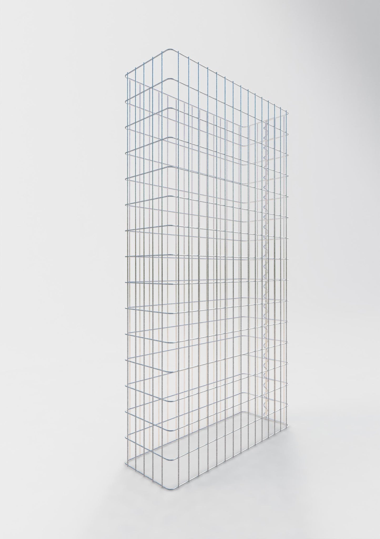 Gabionenzaun Länge 77 cm, Höhe 180 cm, Tiefe 27 cm, Maschenweite 5 x 10 cm
