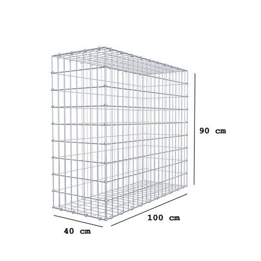 Gabion 100 cm x 90 cm x 40 cm (L x H x D), mesh size 5 x 10 cm, spiral ring
