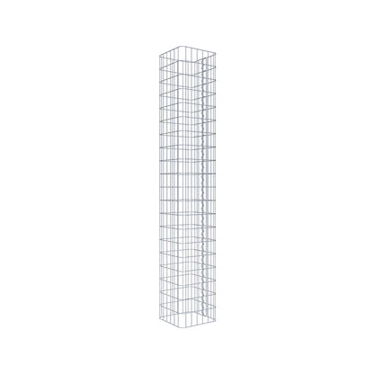 Rektangulär varmförzinkad gabionpelare, 32 cm x 32 cm, 200 cm hög, MW 5 x 10 cm