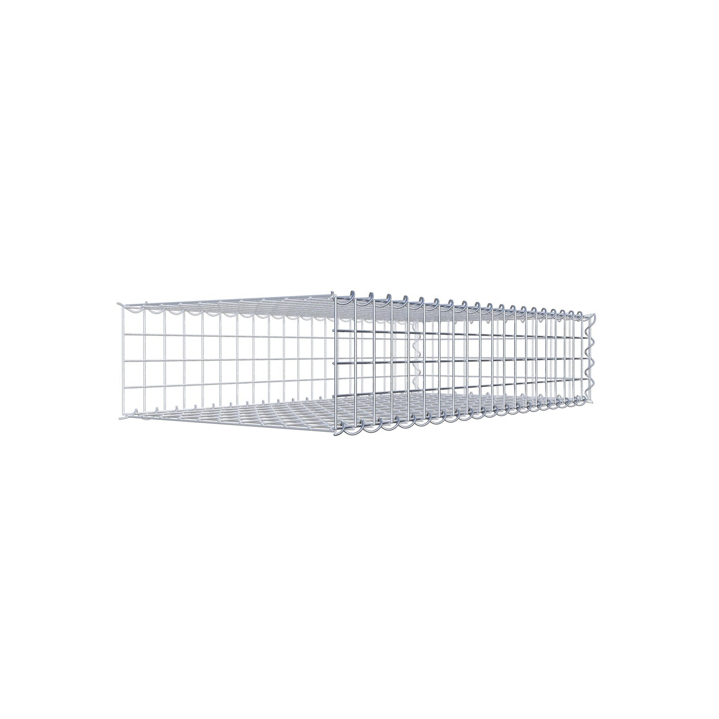 Gabion rapporté type 2 100 cm x 20 cm x 50 cm (L x H x P), mailles 5 cm x 5 cm, spirale