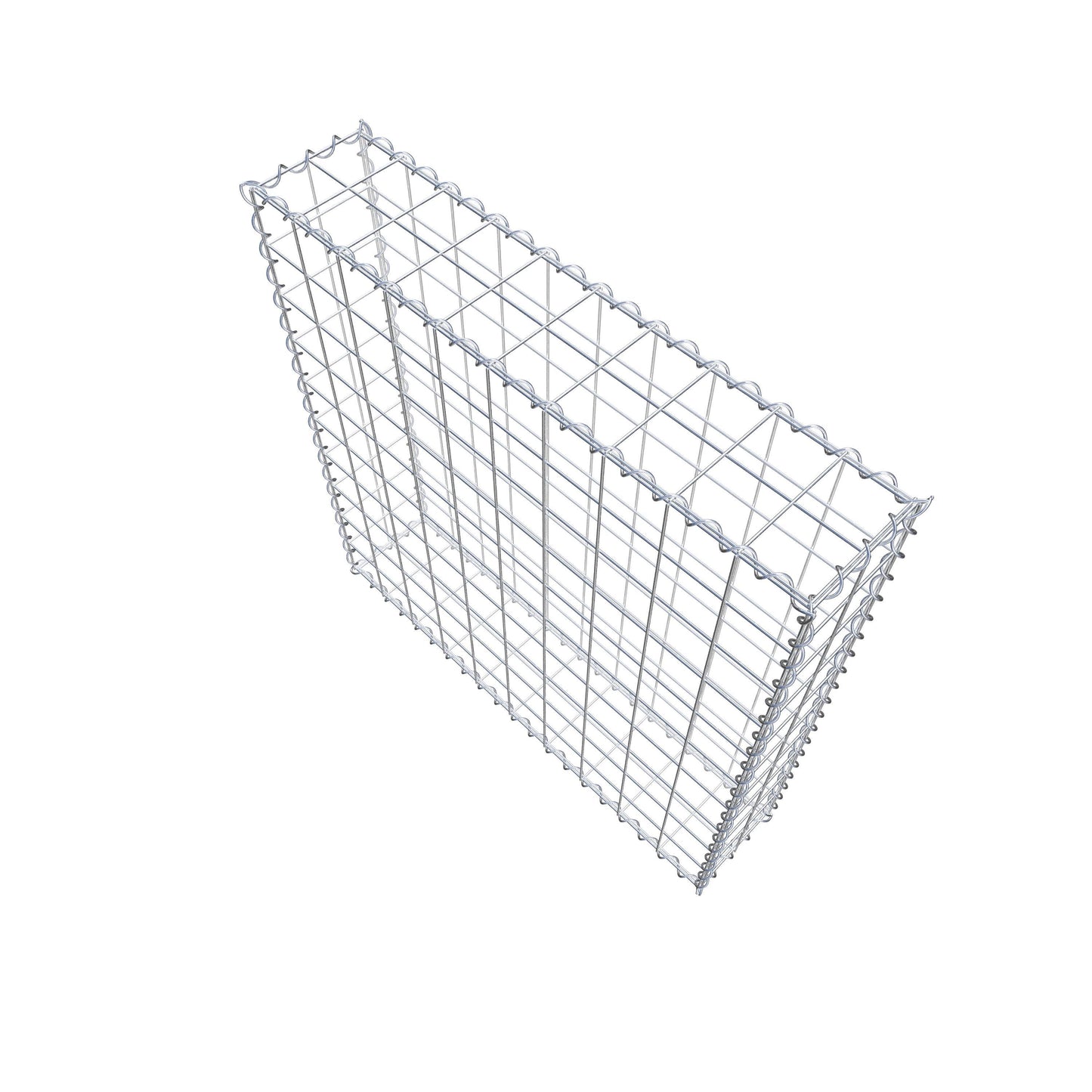 Gabion 100 cm x 100 cm x 20 cm (L x H x D), mesh size 10 cm x 10 cm, spiral