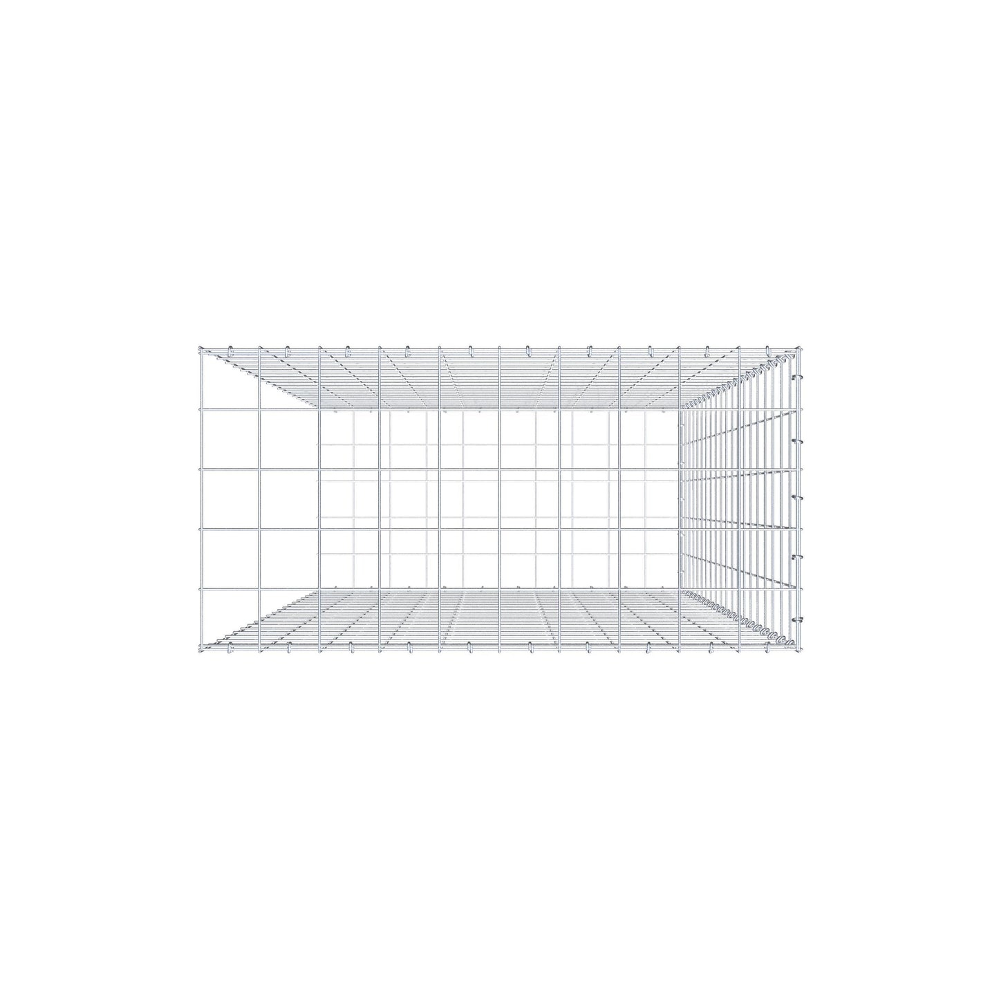 Pila adicional tipo 2 200 cm x 100 cm x 50 cm (L x A x P), malla 10 cm x 10 cm, anillo en C