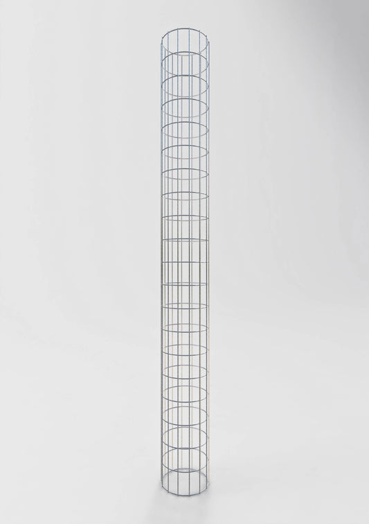 Gabionpelare, rund, varmförzinkad, 22 cm diameter, 200 cm höjd, MW 5 cm x 10 cm