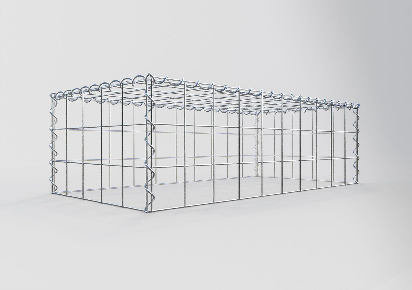 Extra gabion typ 3 100 cm x 30 cm x 50 cm (L x H x D), maskstorlek 10 cm x 10 cm, spiral