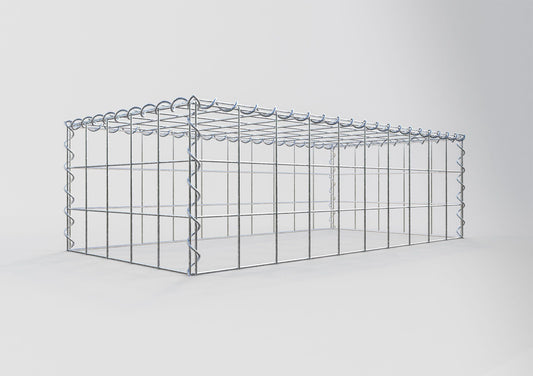 Grown-on gabion type 3 100 cm x 30 cm x 50 cm (L x H x D), mesh size 10 cm x 10 cm, spiral