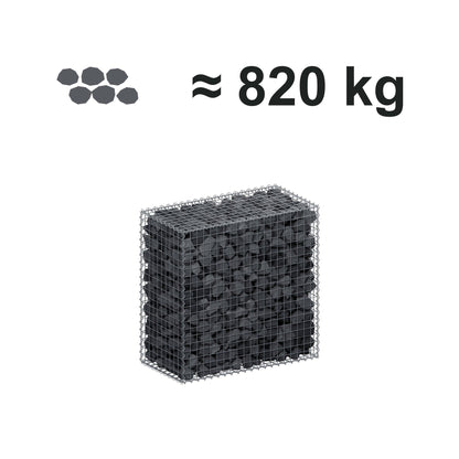 Schanskorf 100 cm x 100 cm x 50 cm (L x H x D), maaswijdte 5 cm x 5 cm, spiraalvormig