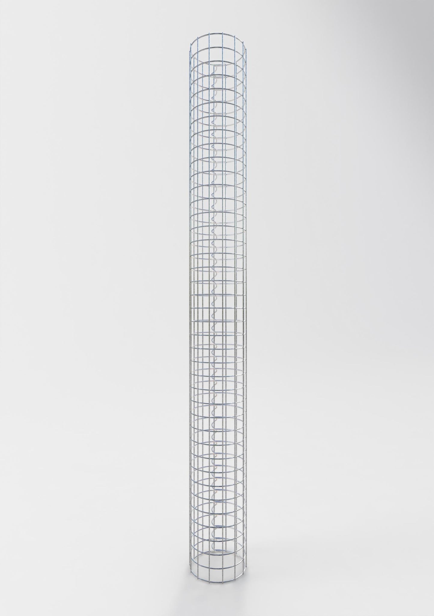 Schanskorfzuil rond 22 cm diameter, 200 cm hoogte, maaswijdte 5 cm x 5 cm