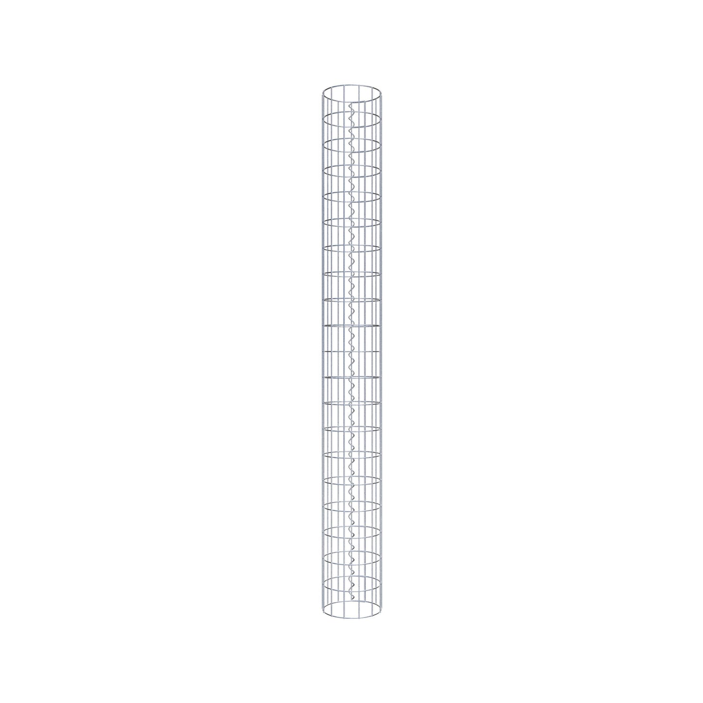 Coluna de gabião redonda, galvanizada a quente, 22 cm de diâmetro, 200 cm de altura, malha 5 cm x 10 cm