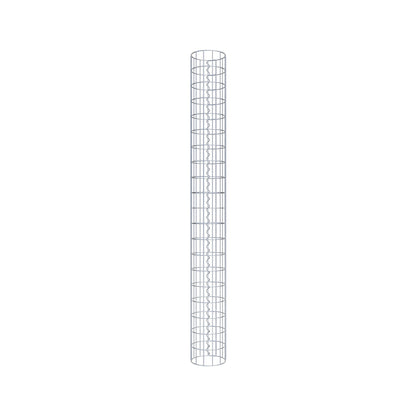Coluna de gabião redonda, galvanizada a quente, 22 cm de diâmetro, 200 cm de altura, malha 5 cm x 10 cm