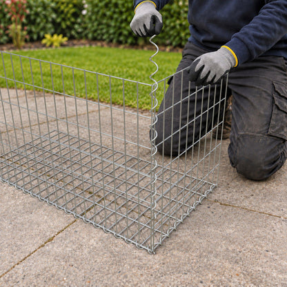 Gabion 100 cm x 60 cm x 50 cm (L x H x D), maskstorlek 5 cm x 10 cm, spiral