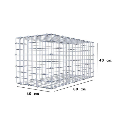 Gabbione 80 cm x 40 cm x 40 cm (L x H x P), maglia 5 x 5 cm, anello a spirale