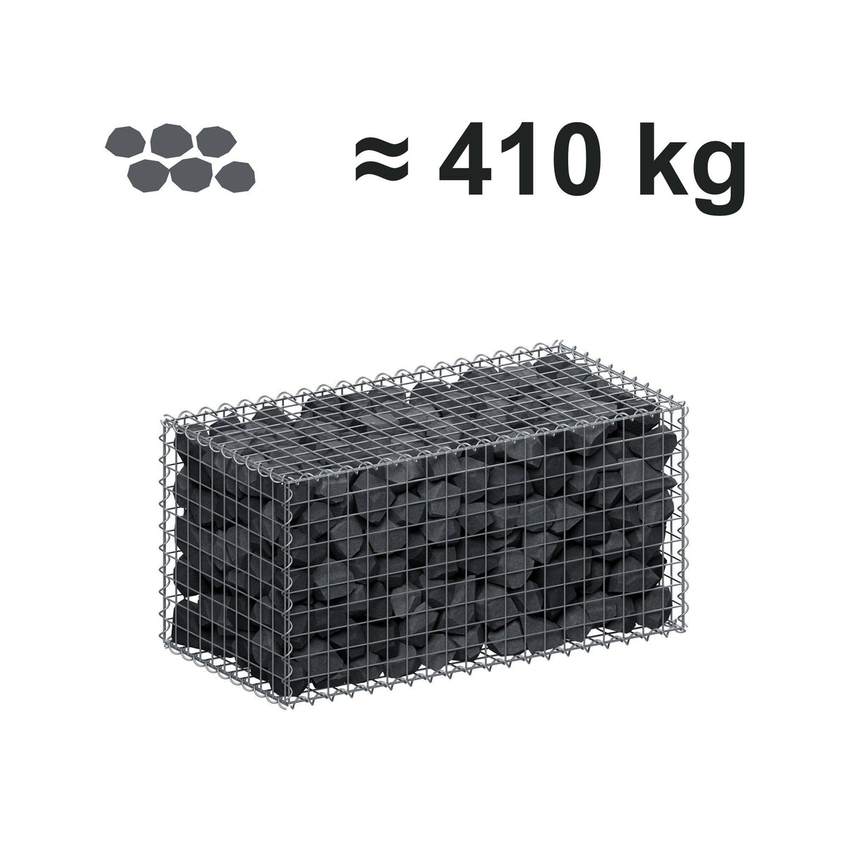 Gabion 100 cm x 50 cm x 50 cm (L x H x D), mesh size 5 cm x 5 cm, spiral